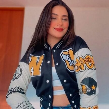 Chaqueta Beisbolera En Algodón Mujer