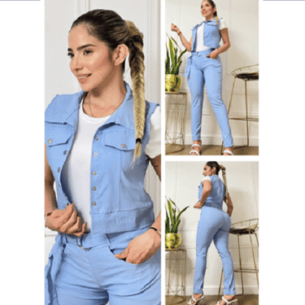 Conjunto 3 Piezas Mujer Pantalon chaleco DESHOPING
